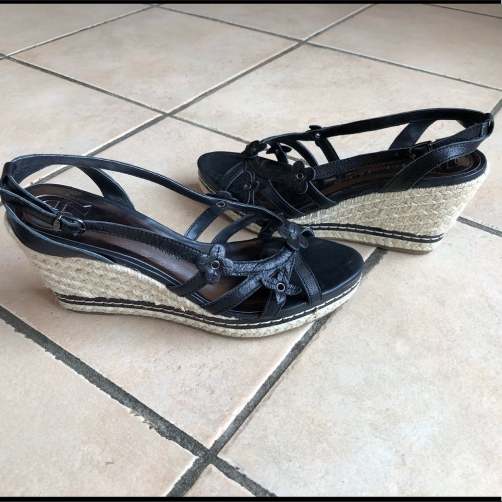 Like-new Etienne Aigner sling back espadrille wedge sandals